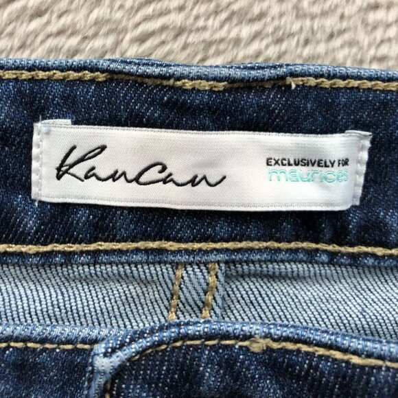 KanCan Womens Jeans Shorts Size 31 Distressed Cuffed Classic Blue Denim Casual - Picture 3 of 11